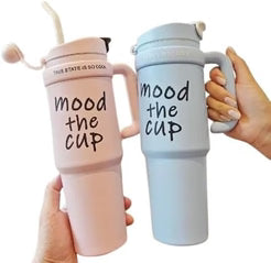 Mood the Cup" Insulated Tumbler with Handle and Lid