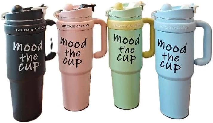 Mood the Cup" Insulated Tumbler with Handle and Lid
