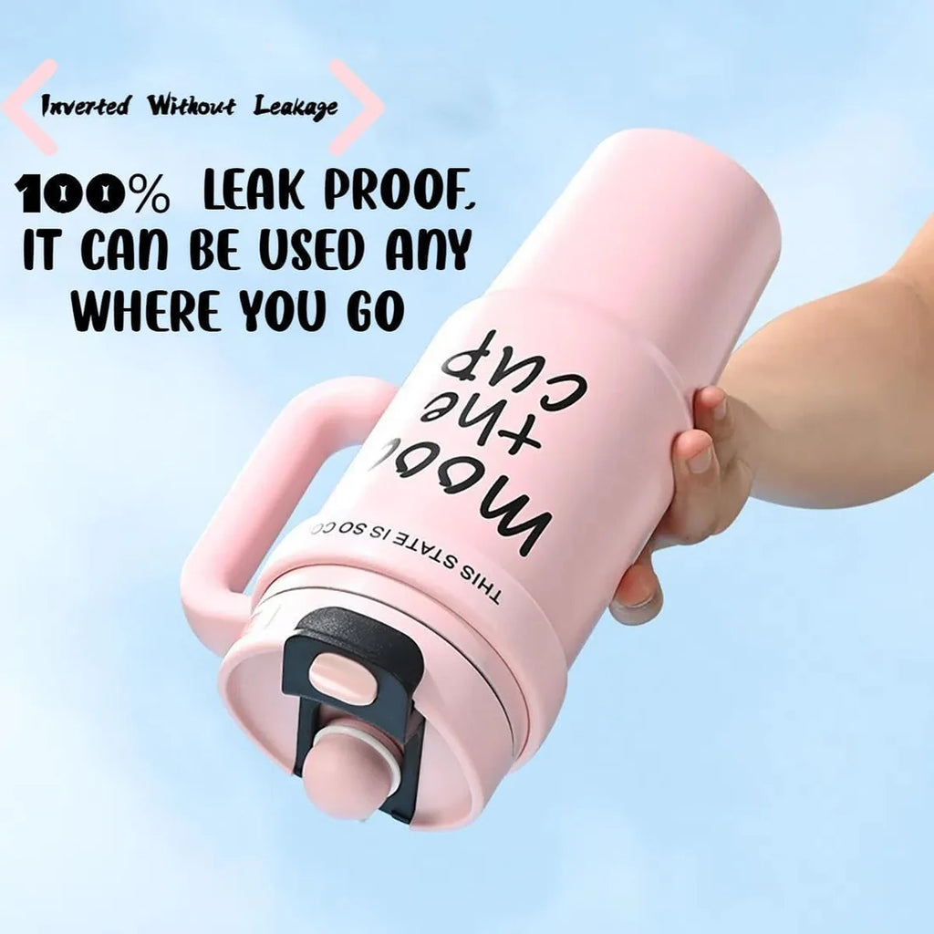 Mood the Cup" Insulated Tumbler with Handle and Lid