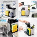 3-in-1 Kitchen Soap Dispenser & Sponge Organizer – Multi-Function Sink Caddy