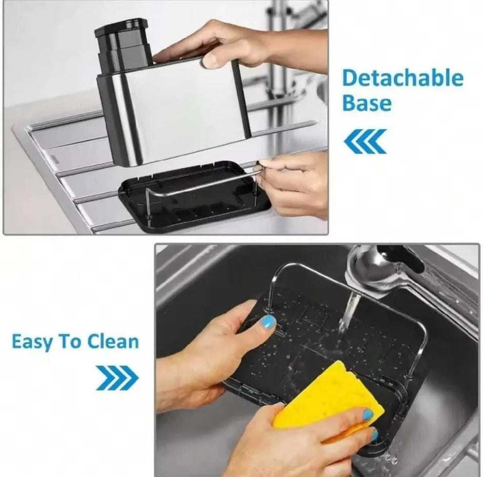 3-in-1 Kitchen Soap Dispenser & Sponge Organizer – Multi-Function Sink Caddy