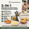 5 in-1 Multifunctional Manual Mandolin Vegetable Slicer Cutter Food & Chopper