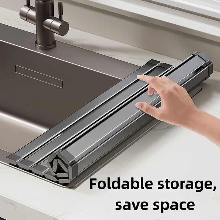 Premium Foldable Stainless Steel Sink Drying Rack & Heat-Resistant Rack