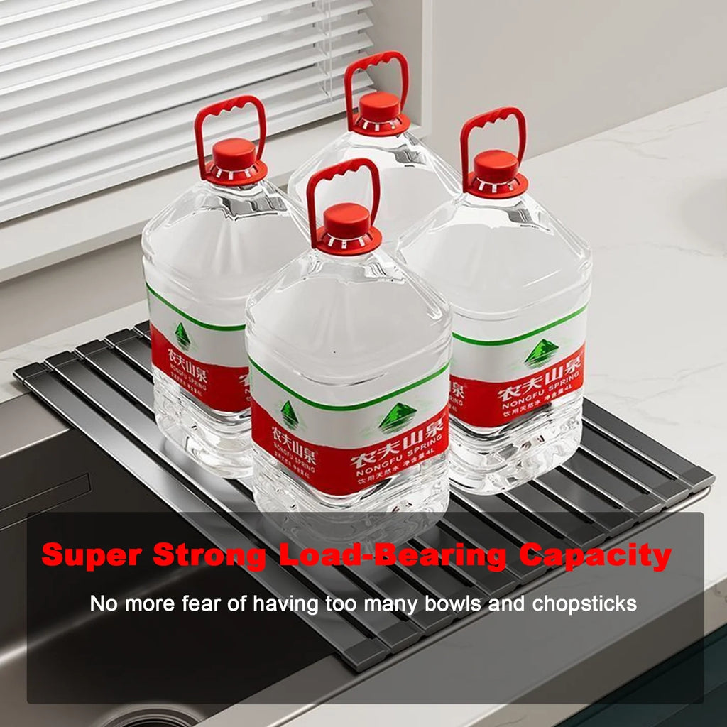 Premium Foldable Stainless Steel Sink Drying Rack & Heat-Resistant Rack
